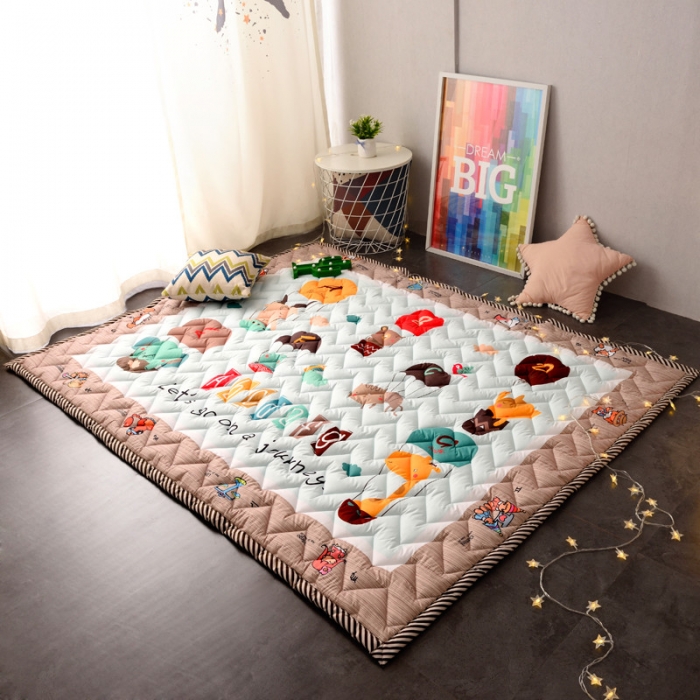 91家纺网 家纺一手货源 找家纺 BOSS 2019新款-棉质儿童爬爬垫（长期款） 五彩ABC