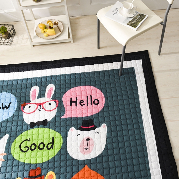 91家纺网 家纺一手货源 找家纺 BOSS 2019新款-棉质儿童爬爬垫（长期款） 萌萌口语