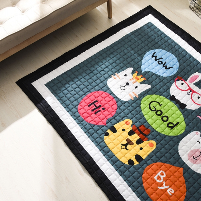 91家纺网 家纺一手货源 找家纺 BOSS 2019新款-棉质儿童爬爬垫（长期款） 萌萌口语