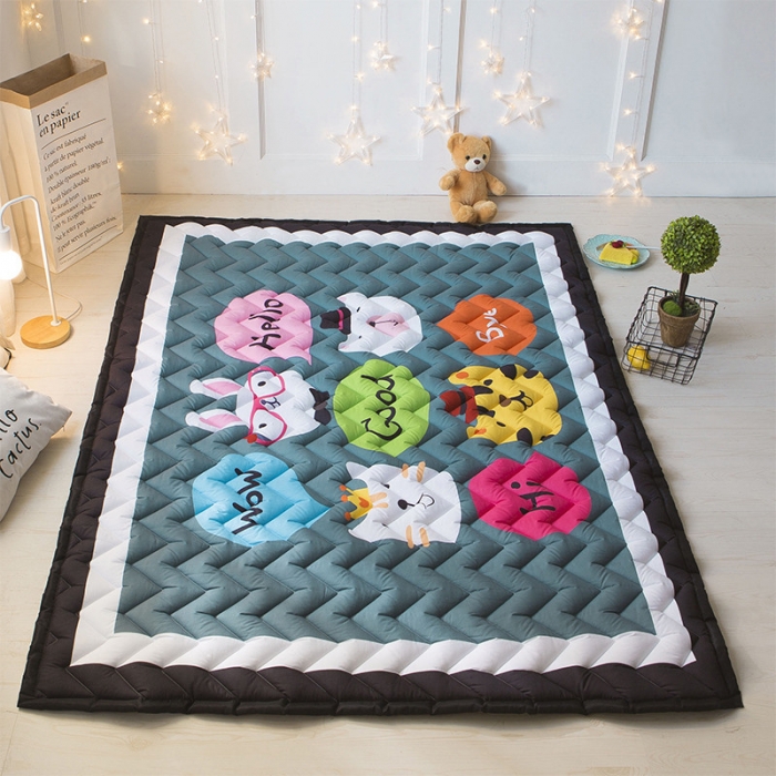 91家纺网 家纺一手货源 找家纺 BOSS 2019新款-棉质儿童爬爬垫（长期款） 萌萌口语