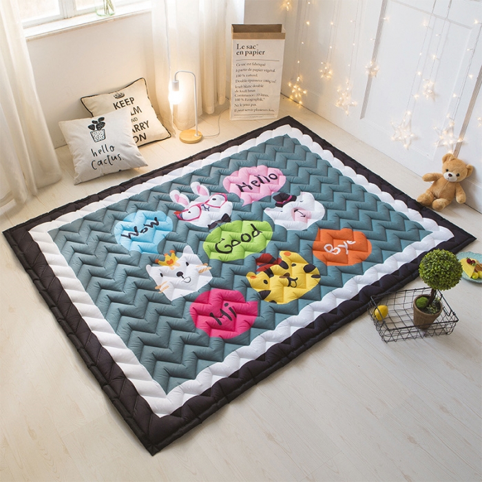 91家纺网 家纺一手货源 找家纺 BOSS 2019新款-棉质儿童爬爬垫（长期款） 萌萌口语