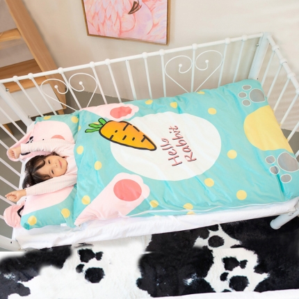 91家纺网 家纺一手货源 找家纺 （总）BOSS 2025新款大版卡通儿童绒加棉多功能睡袋婴幼儿防踢被（内胆可拆卸）