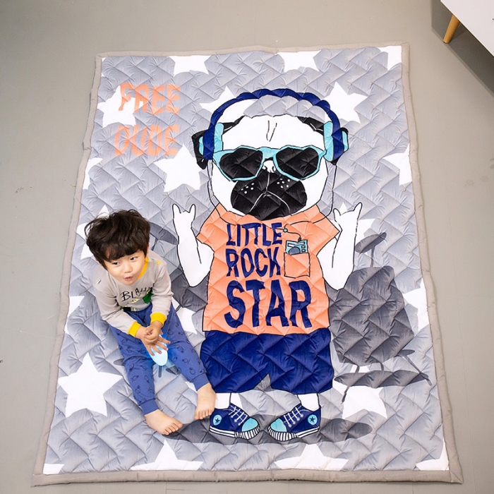 91家纺网 家纺一手货源 找家纺 BOSS 2019新款加厚型保暖绒儿童爬爬垫 嘻哈狗狗