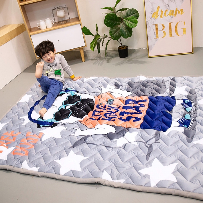 91家纺网 家纺一手货源 找家纺 BOSS 2019新款加厚型保暖绒儿童爬爬垫 嘻哈狗狗