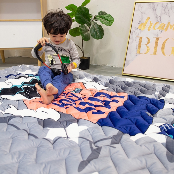 91家纺网 家纺一手货源 找家纺 BOSS 2019新款加厚型保暖绒儿童爬爬垫 嘻哈狗狗