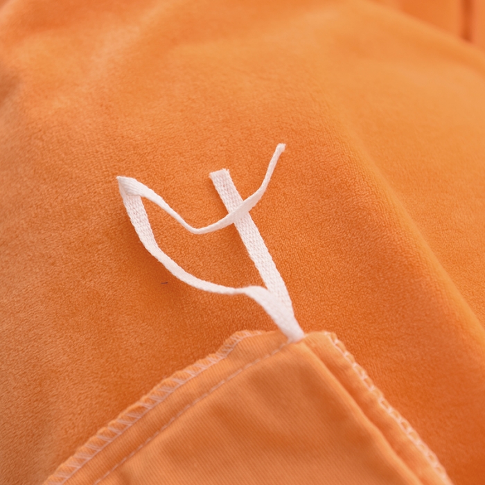 91家纺网 家纺一手货源 找家纺 艾米家居 水晶绒珊瑚绒法莱绒织带运动北欧风四件套活力橙