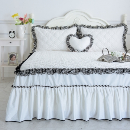 2017秋冬加厚夹棉床裙款四件套欧美风罗马假日系列（6色）