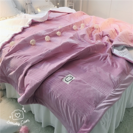 韩国绒水晶绒短毛绒加厚绗缝保暖床单床盖床裙床垫多尺寸可选6色