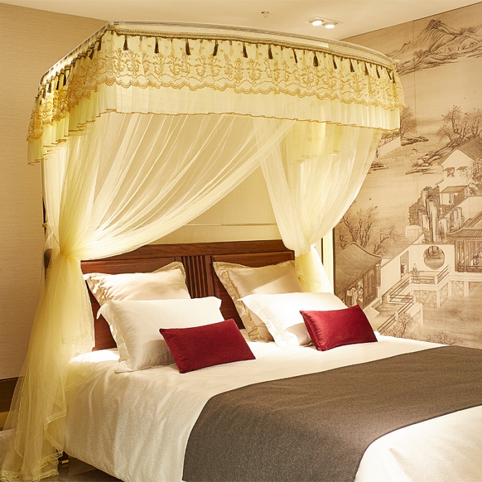 91家纺网 家纺一手货源 找家纺 （总）迪凡保罗 A03弧形落地伸缩钓鱼式蚊帐