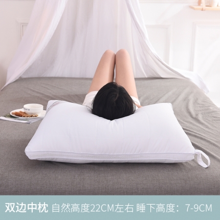 91家纺网 家纺一手货源 找家纺 瑞莉安枕芯 优睡眠格子 羽丝绒枕 悬挂带可水洗