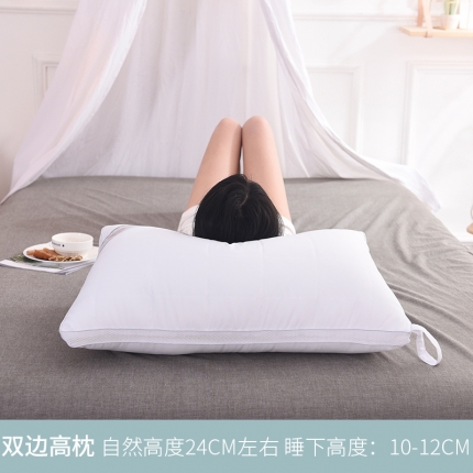 91家纺网 家纺一手货源 找家纺 瑞莉安枕芯 优睡眠格子 羽丝绒枕 悬挂带可水洗