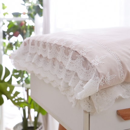 91家纺网 家纺一手货源 找家纺 2019慕梵法式公主天丝麻夏被蕾丝边夏凉被三件套可水洗空调被