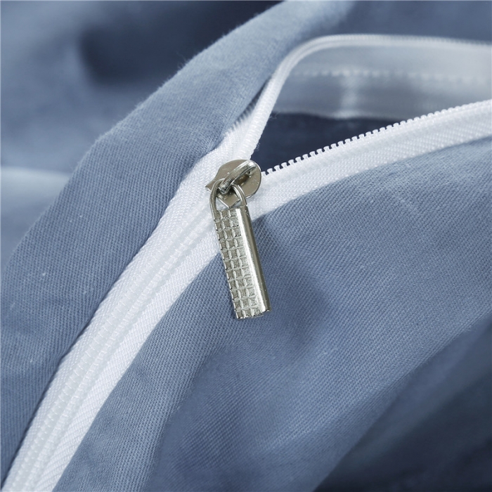 91家纺网 家纺一手货源 找家纺 福丽莱家纺 贡缎提花床裙四件套（单层）典范欧风-蓝灰