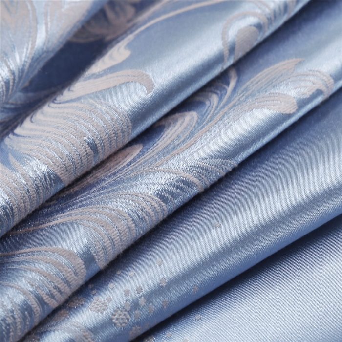 91家纺网 家纺一手货源 找家纺 福丽莱家纺 贡缎提花床裙四件套（单层）典范欧风-蓝灰