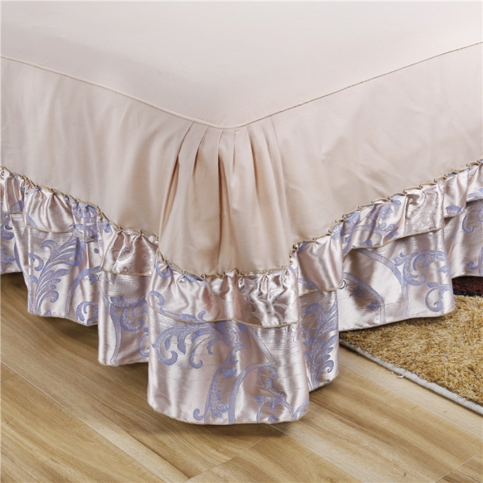 91家纺网 家纺一手货源 找家纺 (总) 福丽莱家纺 2019贡缎提花床裙四件套（单层）