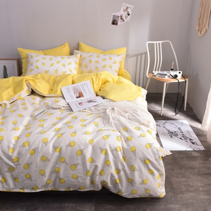 91家纺网 家纺一手货源 找家纺 ﹙总﹚梦家居全棉纯棉简约格条灰色系四件套床上用品