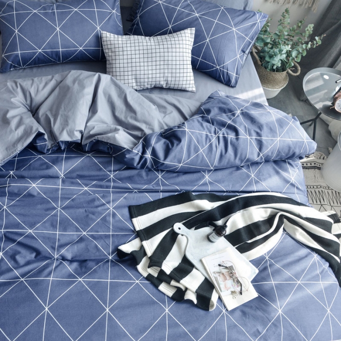 91家纺网 家纺一手货源 找家纺 梦家居 全棉韩国简约风格系列四件套宜家床上用品