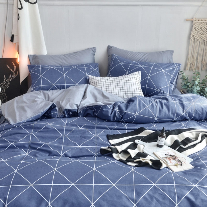 91家纺网 家纺一手货源 找家纺 梦家居 全棉韩国简约风格系列四件套宜家床上用品