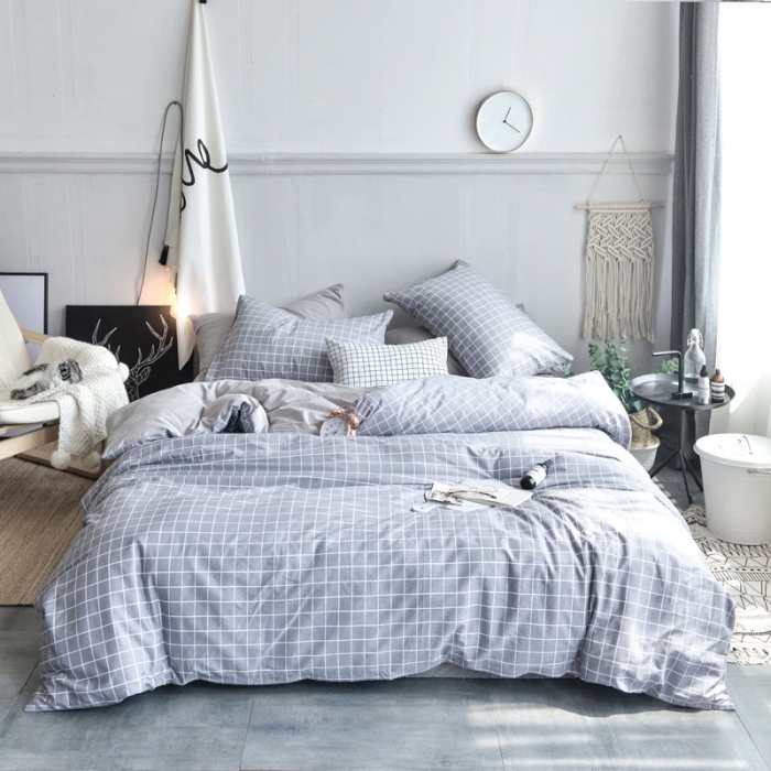 91家纺网 家纺一手货源 找家纺 梦家居韩国简约纯棉四件套全棉宜家床上用品四件套