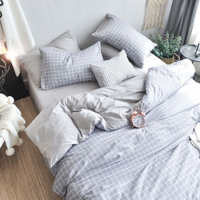 91家纺网 家纺一手货源 找家纺 梦家居韩国简约纯棉四件套全棉宜家床上用品四件套