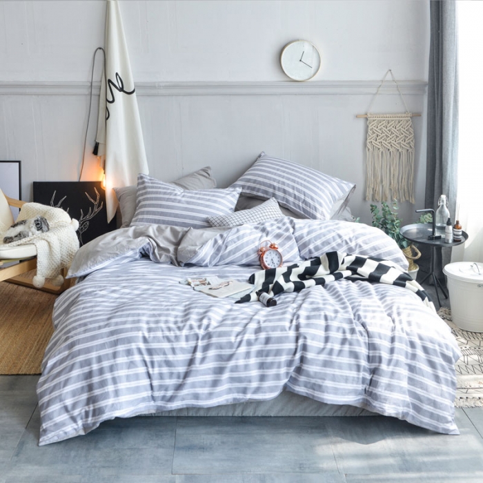 91家纺网 家纺一手货源 找家纺 梦家居韩国简约纯棉四件套全棉宜家床上用品四件套