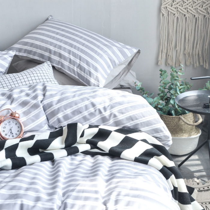 91家纺网 家纺一手货源 找家纺 梦家居韩国简约纯棉四件套全棉宜家床上用品四件套