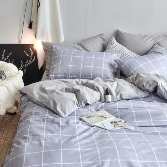 91家纺网 家纺一手货源 找家纺 梦家居韩国简约纯棉四件套全棉宜家床上用品四件套