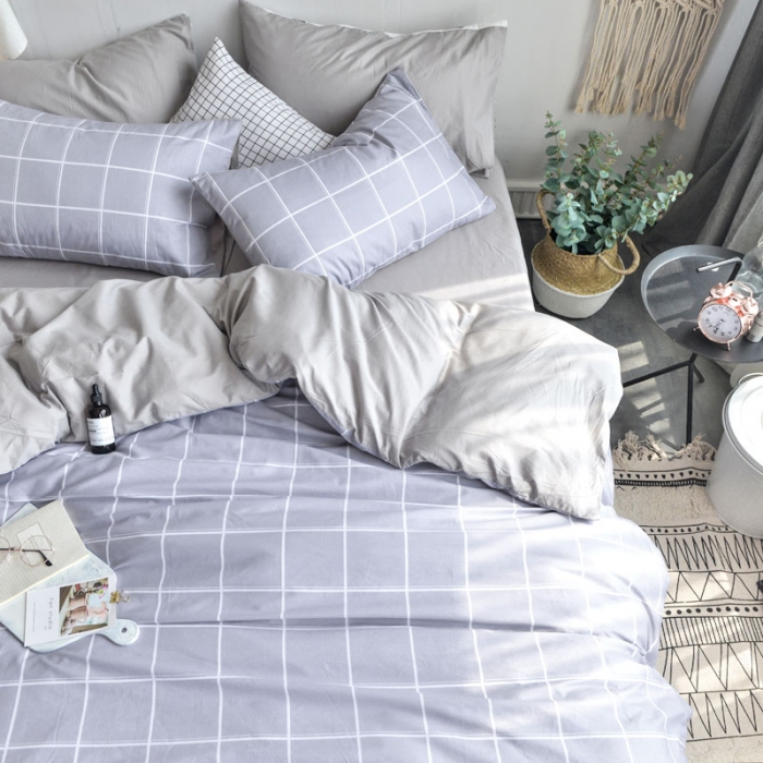 91家纺网 家纺一手货源 找家纺 梦家居韩国简约纯棉四件套全棉宜家床上用品四件套