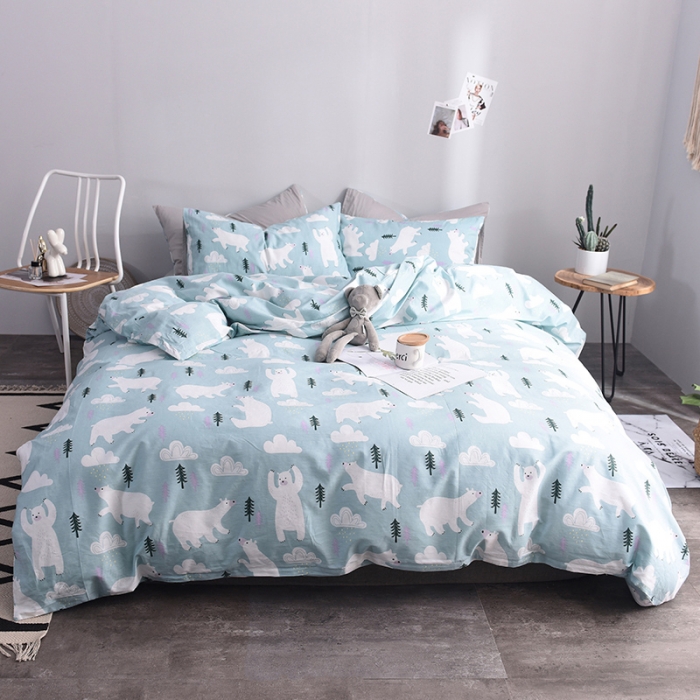 91家纺网 家纺一手货源 找家纺 梦家居韩国简约纯棉四件套全棉宜家床上用品四件套