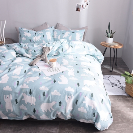 91家纺网 家纺一手货源 找家纺 梦家居韩国简约纯棉四件套全棉宜家床上用品四件套