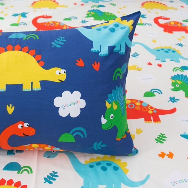 91家纺网 家纺一手货源 找家纺 恐龙四件套纯棉双人床单大恐龙全棉三件套单人床笠床上用品