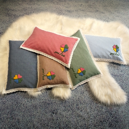 瑞莉安枕芯  全棉水洗棉毛巾绣纯荞麦枕 五色