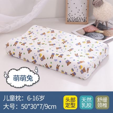91家纺网 家纺一手货源 找家纺 瑞莉安枕芯 44*27 50*30 儿童卡通乳胶枕 萌萌兔
