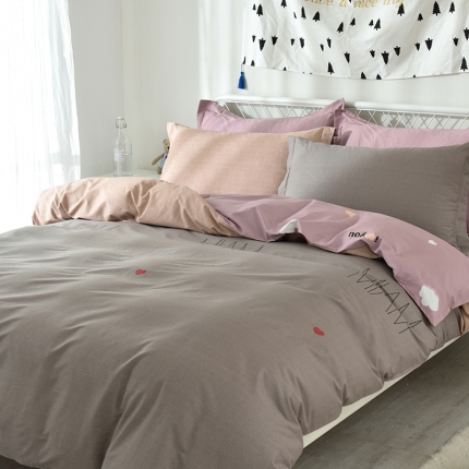 91家纺网 家纺一手货源 找家纺 星期三家纺 全棉13372北欧简约风格四件套（加老板微信有会员价）