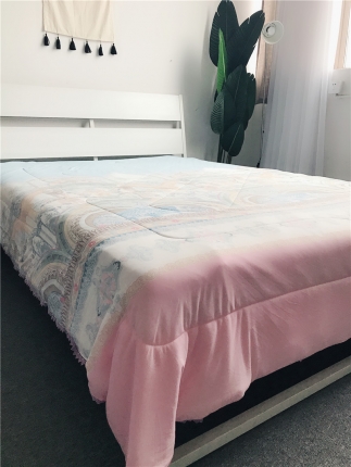 91家纺网 家纺一手货源 找家纺 慕梵2019数码印花 冰丝凉感夏被 速干面料夏凉被空调被