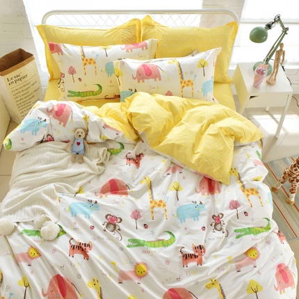 91家纺网 家纺一手货源 找家纺 星期三家纺 优质全棉北欧简约风四件套（加老板微信有会员价） 童趣时光