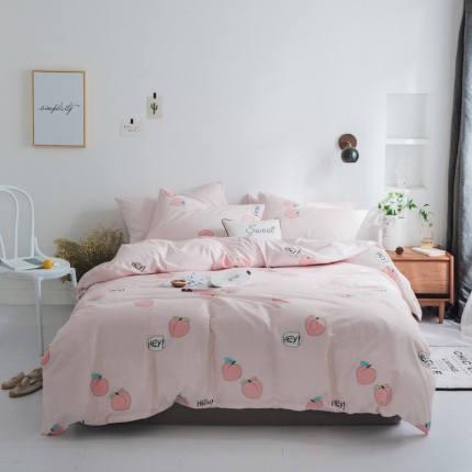 91家纺网 家纺一手货源 找家纺 〈总〉梦家居韩国简约小清新纯棉四件套全棉宜家床上用品四件套