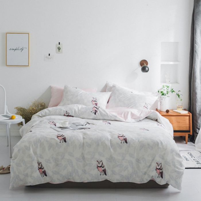 91家纺网 家纺一手货源 找家纺 梦家居韩国纯棉小清新四件套全棉宜家全棉床上用品四件套