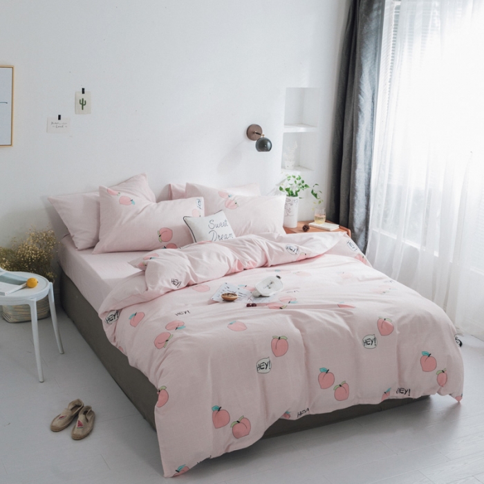 91家纺网 家纺一手货源 找家纺 梦家居韩国纯棉小清新四件套全棉宜家全棉床上用品四件套