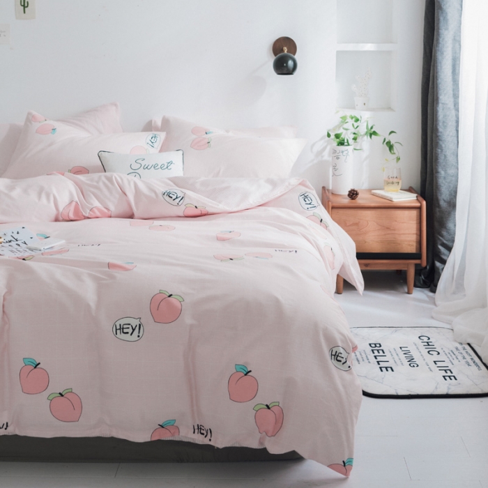 91家纺网 家纺一手货源 找家纺 梦家居韩国纯棉小清新四件套全棉宜家全棉床上用品四件套