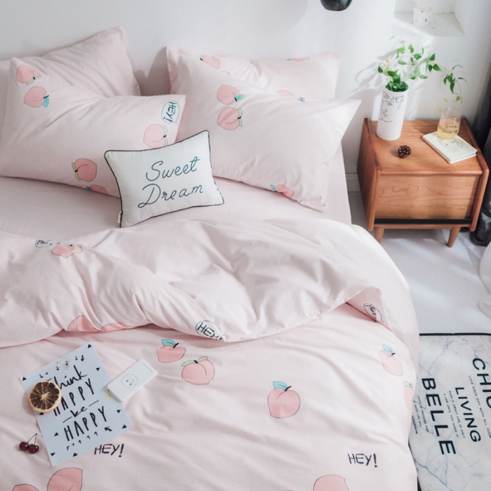 91家纺网 家纺一手货源 找家纺 梦家居韩国纯棉小清新四件套全棉宜家全棉床上用品四件套