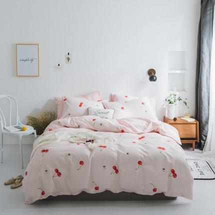 梦家居韩国纯棉小清新四件套全棉宜家全棉床上用品四件套