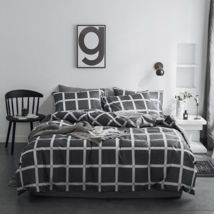 91家纺网 家纺一手货源 找家纺 梦家居韩国简约纯棉四件套全棉宜家床上用品四件套