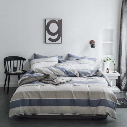 91家纺网 家纺一手货源 找家纺 梦家居韩国简约纯棉四件套全棉宜家床上用品四件套