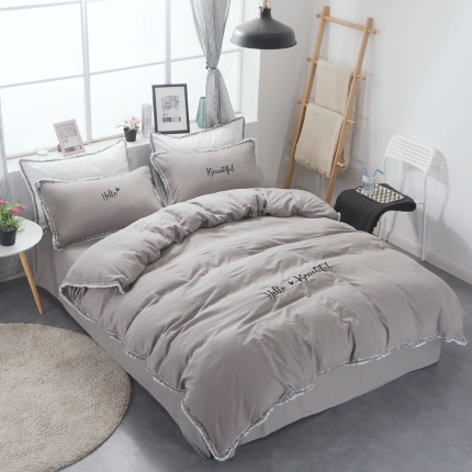 91家纺网 家纺一手货源 找家纺 （总）雨菲家纺2024爆款网红少女心ins流苏刺绣四件套床笠款