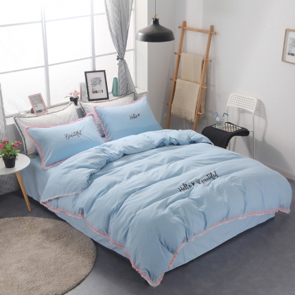 91家纺网 家纺一手货源 找家纺 （总）雨菲家纺2024爆款网红少女心ins流苏刺绣四件套床笠款