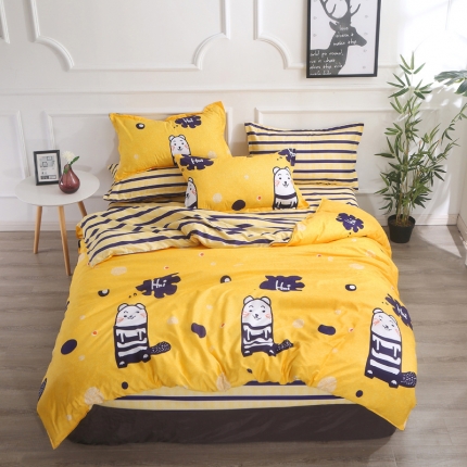 91家纺网 家纺一手货源 找家纺 维娜斯家纺 2018新款芦荟棉四件套 地鼠