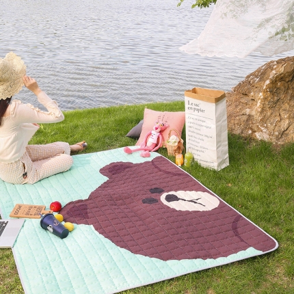 伊涞温 防水野餐垫 地垫 儿童地垫 户外垫子 布朗熊