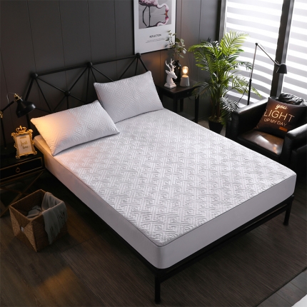 91家纺网 家纺一手货源 找家纺 九亭家纺 纯色超细磨毛夹棉床笠 迷宫白色