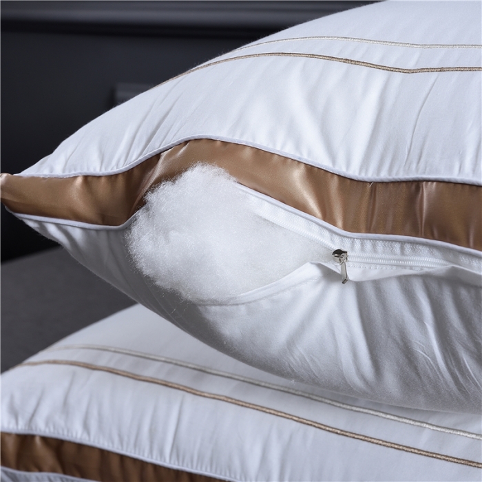 91家纺网 家纺一手货源 找家纺 赛格时代家居枕芯 全棉立体欧式简约羽丝绒枕芯（金色）